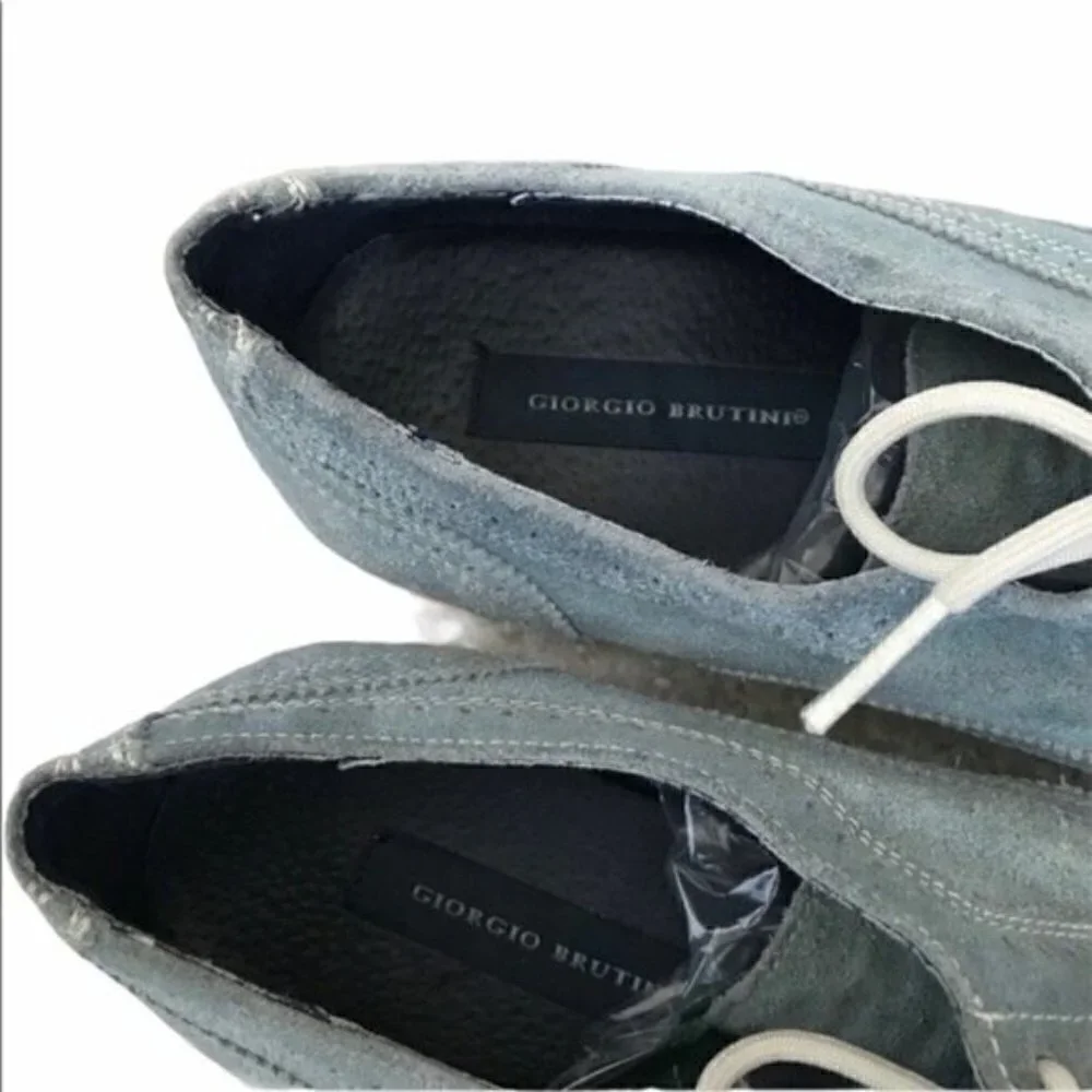 Giorgio Brutini Blue Suede Wing Oxford Shoes